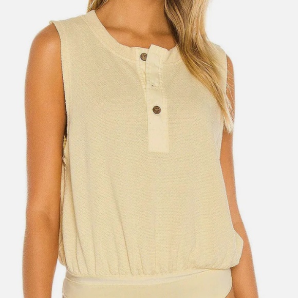 Free People Intimately Peek Aye Sleeveless Bodysuit Sunlight Size XS - Picture 2 of 6